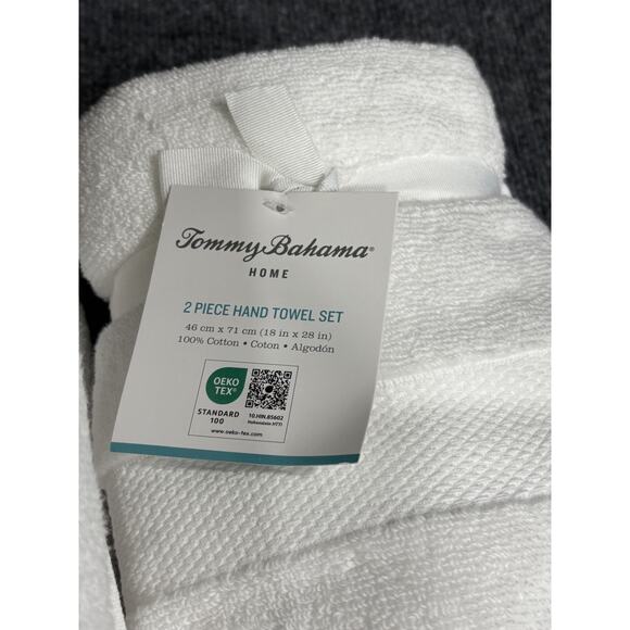 Tommy Bahama 9 Piece Premium Cotton Bath Towel Set Solid White NEW - Picture 5 of 12